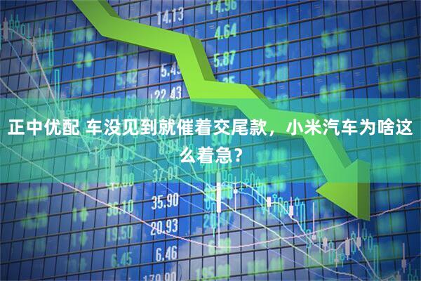 正中优配 车没见到就催着交尾款，小米汽车为啥这么着急？